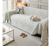 ZCXRYFL Funda Cubre Chaise Longue Protector De Sofá En Forma De L/U Cubierta De Sofá De Estilo Bohemio 1/2/3/4 Plazas Manta De Sofá Chenilla Multiusos para Muebles Picnic(180X460cm,White)