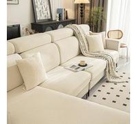 ZCXRYFL Funda De CojíN De Asiento Fundas CojíN De Respaldo De Sofá EláStica 1 2 3 4 Plazas Funda Cubre Chaise Longue Protector De Sofá para Alfombrilla Silla(Back Cover L: 60-90cm, W: 35-55cm,Beige)