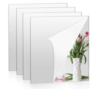 ZCYKJ 4 piezas de azulejos de espejo autoadhesivos de 20 x 20 cm, para montar en la pared, 2 mm de grosor, acrílico, espejos de pared, adhesivos para decoración del hogar, baño, dormitorio