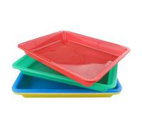ZCYKJ 5 bandejas de plástico, bandeja antideslizante para servir multicolor, bandeja de actividades artísticas, bandeja organizadora de manualidades para escuela, hogar, arte y manualidades, pintura,