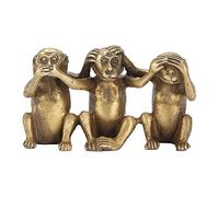 ZCZDHNA Hear No Evil See No Evil Speak No Evil Monkey Statues | Brass Desktop Decor for Home/Office/Zen Spaces | Miniature Collectible Figurine & Present Idea