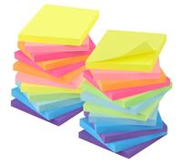 ZCZN 1920 PCS Notas Adhesivas, Pack de 24 Bloc de notas,76 x 76 mm Notas Autoadhesivas, 80 Hojas por Bloc, 8 Colores Vivos