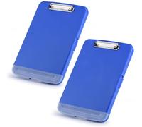 ZCZN 2 Pack de Portapapeles de Plástico con Compartimento para Bolígrafos Separado, Clipboard A4 para la Escuela, Utilidad, Oficina Industrial, Personal Médico, Color Azul Rojizo