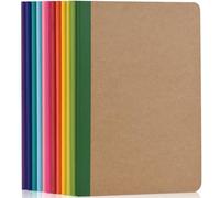 ZCZN Cuaderno A5 Libreta A5 con Lineas 12 Pack Cuadernos de Notas Diario de Tapa Kraft con Lomos Arcoíris de 12 Colores para Niños, Jóvenes, Adultos