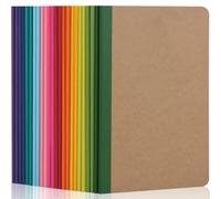 ZCZN Cuaderno A5 Libreta A5 con Lineas 24 Pack Cuadernos de Notas Diario de Tapa Kraft con Lomos Arcoíris de 12 Colores para Niños, Jóvenes, Adultos