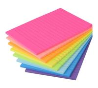ZCZN Notas Adhesivas con Rayas, Pack de 8 Bloc de Notas,100 x 150 mm Notas Autoadhesivas, 40 Hojas por Bloc, Total de 320 Hojas, 8 Colores