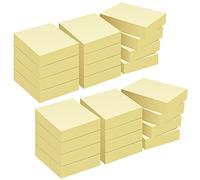ZCZN Notas Adhesivas Pack de 24 Bloc de Notas, 38 x 51 mm, 100 Hojas por Bloc, Total de 2400PCS, Amarillo