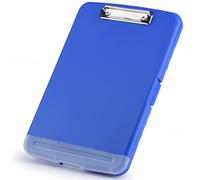 ZCZN Portapapeles de Plástico con Compartimento para Bolígrafos Separado, Clipboard A4 para la Escuela, Utilidad, Oficina Industrial, Personal Médico, Color Azul Rojizo