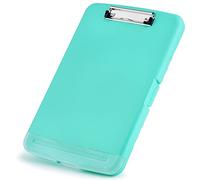 ZCZN Portapapeles de Plástico con Compartimento para Bolígrafos Separado, Clipboard A4 para la Escuela, Utilidad, Oficina Industrial, Personal Médico, Color Robin Huevo Azul