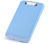 ZCZN Portapapeles de Plástico con Compartimento para Bolígrafos Separado, Clipboard A4 para la Escuela, Utilidad, Oficina Industrial, Personal Médico, Color Azul Celeste