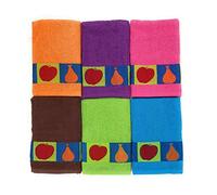 ZD Paños de Cocina Rizo 100% Algodón con Dibujo Bordado,Multicolor,Pack 12 Toallas de Cocina (Frutos)
