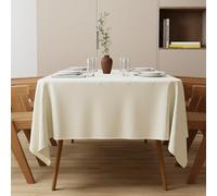 Zdada Manteles de mesa beige de 85 x 85 cm - Mantel cuadrado de poliéster de alta calidad, sin arrugas, resistente a los arañazos y lavable, mantel para bodas, mesa de comedor, celebraciones y hogar