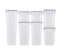 ZDAGELD 7 Recipientes Herméticos de Almacenamiento de Alimentos con Tapas, Juego de Botes de Cocina de Diseño Apilable para Cereales, Bocadillos, Fideos, Nueces, Pasta, Harina, Arroz