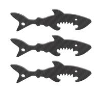 ZDAGELD Abridor de Botellas de Cerveza de Tiburón, Llavero de Fibra de Carbono, Ideal para Bar, KTV, Hogar con Lindo Diseño de Tiburón, 3 Piezas