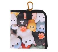 ZDAGELD Almohadilla para Sentarse para Acampar, Colchoneta Plegable de Dibujos Animados para Niños, Cojín Portátil a Prueba de Lluvia con Gancho Portátil, para Picnic, Senderismo (Estilo de Gato)