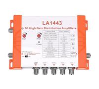 ZDAGELD Amplificador de Distribución Modulador de TV de 4 Canales de Alta Ganancia de 45 DB con Filtro 5G LTE, para una Fácil Conexión con Niveles de Ruido Ultra Bajos, Cumple (Enchufe Europeo 1500w)