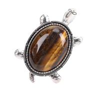 ZDAGELD Anillo de Humor de Tortuga de Longevidad, Tallas de Animales Intrincadas, Estética Tribal, Brillo y Translucidez, Material de Cristal, Tamaño 4,2 X 2,7 Cm, (Tamaño de anillo ajustable)