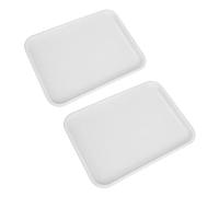 ZDAGELD Bandeja para Servir Antideslizante Gruesa, Plato de Comida de Textura Gruesa para Restaurantes, Almacenamiento Apilable con Esquinas Redondeadas, Inodoro, Fácil de Limpiar, Ideal (Blanca)