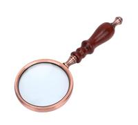 ZDAGELD Lupa de Mano 10X con Empuñadura de Madera | Marco de Color Bronce, Ideal para Lectura, Inspección y Decoración del hogar.