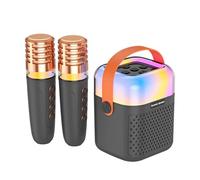 ZDAGELD Máquina de Karaoke con 2 Micrófonos Inalámbricos, Altavoz BT Portátil con Sonido Envolvente 3D y Luces RGB, Compatible con TV/teléfono Inteligente/Todas Las Aplicaciones para (Negra)