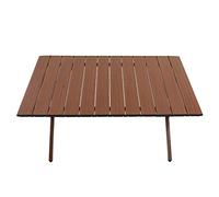 ZDAGELD Mesa Plegable, Mesa Portátil con Bolsa de Almacenamiento, Escritorio Plegable para Exteriores con Aspecto de Madera de Nogal para Camping, RV, Patio, Barbacoa, Cocina, No