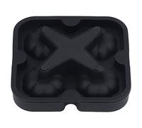 ZDAGELD Molde de Bola de Hielo de Calabaza, Forma de Calabaza 3D, Silicona de Grado Alimenticio, 4 Celdas, Molde de Hielo de Whisky de Fácil Liberación para café, té, Cóctel, Fiesta de (Negra)