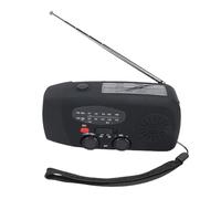 ZDAGELD Radio de Cuerda de 2000mAh, Radio de Emergencia Solar Portátil con Alarma SOS, Clima Am/FM y Antorcha, para Cortes de Energía Camping Senderismo (Negra)