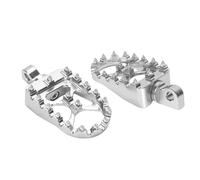 ZDAGELD Reposapiés Ancho CNC de Motocicleta de Repuesto de Aleación de Aluminio para Bobber, Diseño MX Racing de Rotación de 360 grados con Puente X único, 22 Pulgadas de Ancho y 35 (Plata)