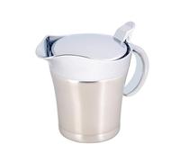 ZDAGELD Salsera Aislada de Acero Inoxidable 304 con Tapa, Olla Térmica de Doble Pared para, Boquilla Antigoteo, Jarra para Servir Caliente y Leche Fría para Cenar (Tamaño pequeño 450ml)