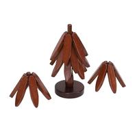 ZDAGELD Salvamanteles de Madera en Forma de árbol Resistentes Al Calor, Moderno Juego de Salvamanteles de Madera de Nogal para Platos Calientes, con Tamaño de Base de 9,5 Cm de Diámetro