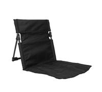 ZDAGELD Silla de Playa Plegable, Silla de Piso Liviana con Respaldo - Estera de Camping Portátil para Adultos, Oxford 600D Compacto para Festivales y Caminatas (690 g) (Negra)