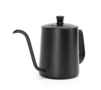 ZDAGELD Tetera para Café de Vertido en Acero Inoxidable 304, Coffee maker de Goteo Precisa de 350ML con Tapa, Tetera Negra Resistente al Calor para Uso Hogar y Oficina
