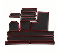 ZDDYUU Alfombrillas de Goma para Consola Central para Buick Excelle 2011-2015, Portavasos Reposabrazos para Puerta Antipolvo Alfombrilla de Goma,Red