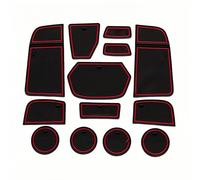 ZDDYUU Alfombrillas de Goma para Consola Central para Ford Escort, Portavasos Reposabrazos para Puerta Antipolvo Alfombrilla de Goma,Red
