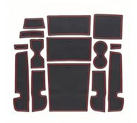 ZDDYUU Alfombrillas de Goma para Consola Central para JAC X7, Portavasos Reposabrazos para Puerta Antipolvo Alfombrilla de Goma,Red