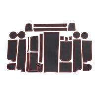 ZDDYUU Alfombrillas de Goma para Consola Central para Lincoln Navigator, Portavasos Reposabrazos para Puerta Antipolvo Alfombrilla de Goma,Red