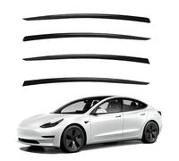 ZDDYUU Deflectores de Ventana para Tesla Model 3 Length 140cm MK1 2017-2025, Protección contra Lluvia/Viento/UV Tintado Humo Laterales Delanteras y Traseras