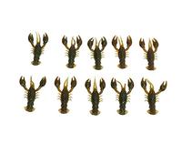 ZDETGU 10 Uds Crawdad Cebo Suave PVC Señuelo de Pesca de Camarón Artificial para Lubina, Trucha, Perca Marrón Oscuro (Un Paquete de Diez)