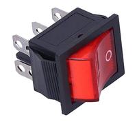 ZDETGU 10 Uds Interruptor Basculante Encendido/apagado Rojo con Luz Fuente de Alimentación de 2 Niveles de 6 Pines KCD4 15A/250V