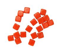 ZDETGU 20 Piezas Dados de Plástico en Blanco de 16mm para Juegos de Mesa, Juguetes Didácticos, Juego de Dados de Esquina Redonda Personalizable para Aprendizaje de Matemáticas en Fiestas (Orange)