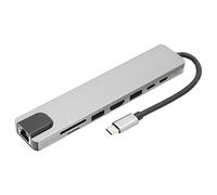 ZDETGU 8 en USB C Hub con 4K 87W PD Cargando Transferencia de Datos Rápidos y Puerto Ethernet para Computadoras Portátiles Accesorios Móviles Accesorios