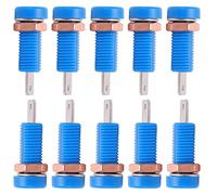 ZDETGU Adaptador de Poste de Unión para Montaje en Panel, Conector Tipo Banana de 4 Mm, 10 Piezas, Material de Latón y ABS de Alta Corriente para Instrumentos Electrónicos y Aislamiento (BLUE)