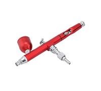 ZDETGU Aerógrafo de Doble Acción - Herramienta de Pulverización de Alimentación de 0,3 Mm para Decoración de Arte, Tatuajes, Uñas y Pasteles - Kit de Aerógrafo de Pintura Profesional con Fácil (rojo)