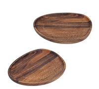 ZDETGU Bandeja de Madera para Servir, 30 X 12 Cm, Plato Multiusos para Aperitivos, Fruta, Pan, Pizza, Apto para Lavavajillas, Almacenamiento de Madera con Base Plana Ancha para Decoración del Hogar