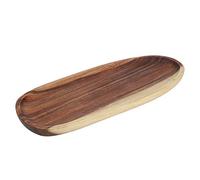 ZDETGU Bandeja de Madera para Servir, 30 X 12 Cm, Plato Multiusos para Aperitivos, Fruta, Pan, Pizza, Apto para Lavavajillas, Almacenamiento de Madera con Base Plana Ancha para Decoración del Hogar