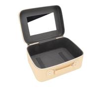 ZDETGU Bolsa de Maquillaje para Viaje, Espaciosa Bolsa de Cosméticos de Cuero PU con Asas, Artículos de Tocador Resistentes Al Agua para Uso Diario y Viajes