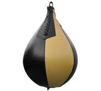ZDETGU Boxing Speed PU Leather MMA Muay Thai Training Kit de Bolsa de Golpe con Bomba Infladora para Experiencia de Entrenamiento (Negro y Dorado)