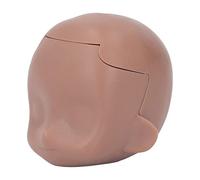 ZDETGU Cabeza de Muñeca en Blanco para 1/12 BJD Parte de Cara de Muñeca Extraíble Personalizable para Maquillaje y Reemplazo de Bricolaje, Cabeza de Cemento de Plástico Ligero Hecha a Mano (Café)