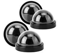 ZDETGU Cámara de Seguridad Falsa Simulada CCTV de Simulación de de 4 Piezas con Disuasión de Luz LED Intermitente para Supermercados Oficinas Almacenes Negro Blanco Opcional (Black)