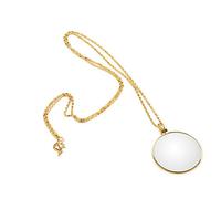 ZDETGU Collar con Lupa 5X con Lente de Vidrio óptico, Material de Aleación de Zinc, Ideal para Lectura, Coleccionistas de Sellos, Reparación de Relojes, Colgante de Lupa (GOLD)